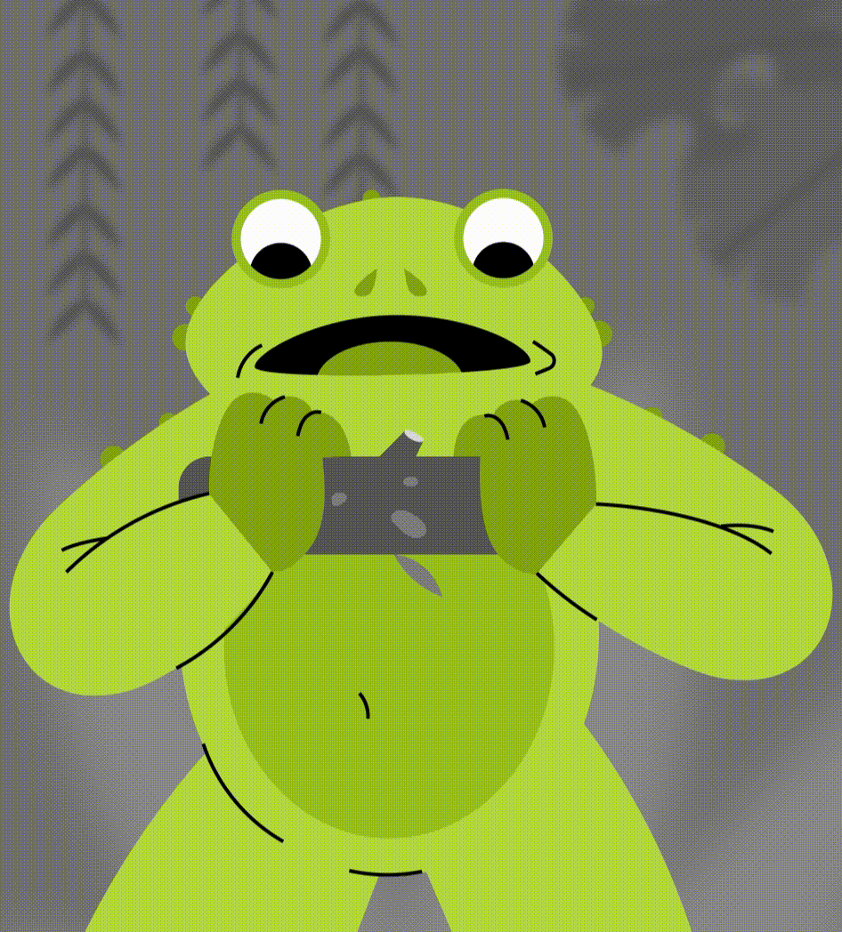 Gif: Жаба ест дерево